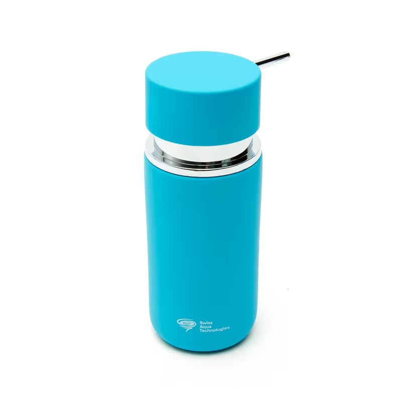 Samostojeći dozator za tekući sapun SAT Infinitio u mat tirkiznoj boji.