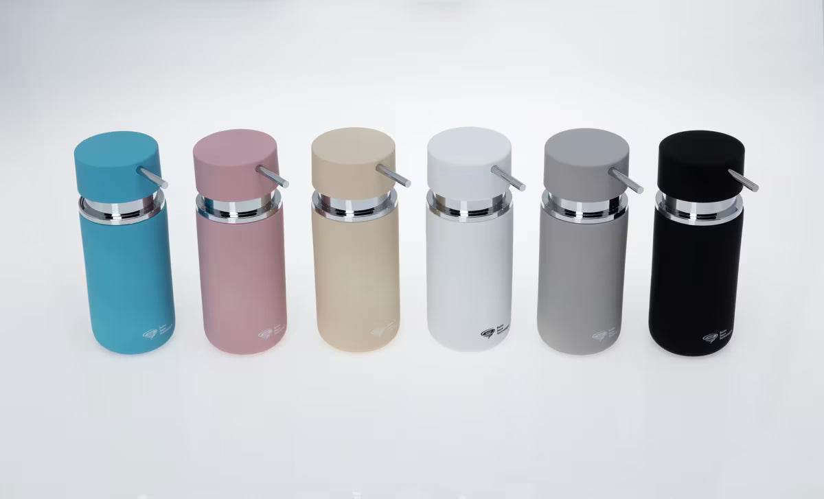 Samostojeći dozator za tekući sapun SAT Infinitio u mat tirkiznoj boji.