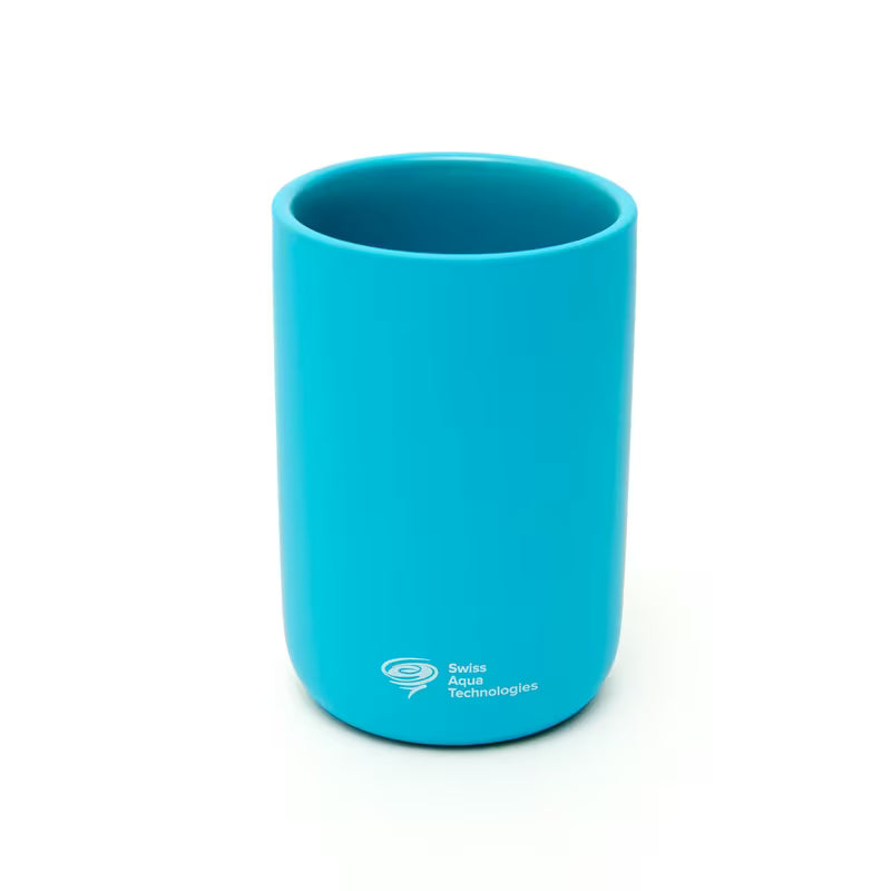 Tirkizni mat samostojeći držač četkica za zube SAT Infinitio od keramike.