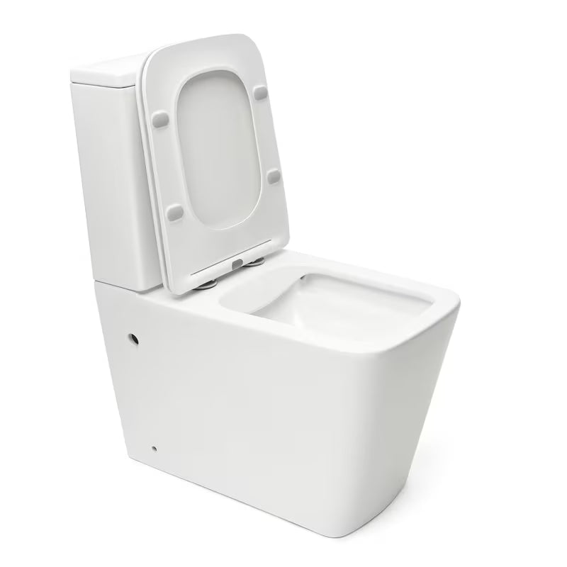 Bijeli samostojeći WC kombi SAT Infinitio bez sustava za ispiranje s wc daskom i štedljivim DualFlush ispiranjem