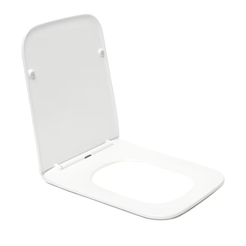 Bílé WC sedátko SAT Infinitio v hranatém designu se SoftClose a EasyLock