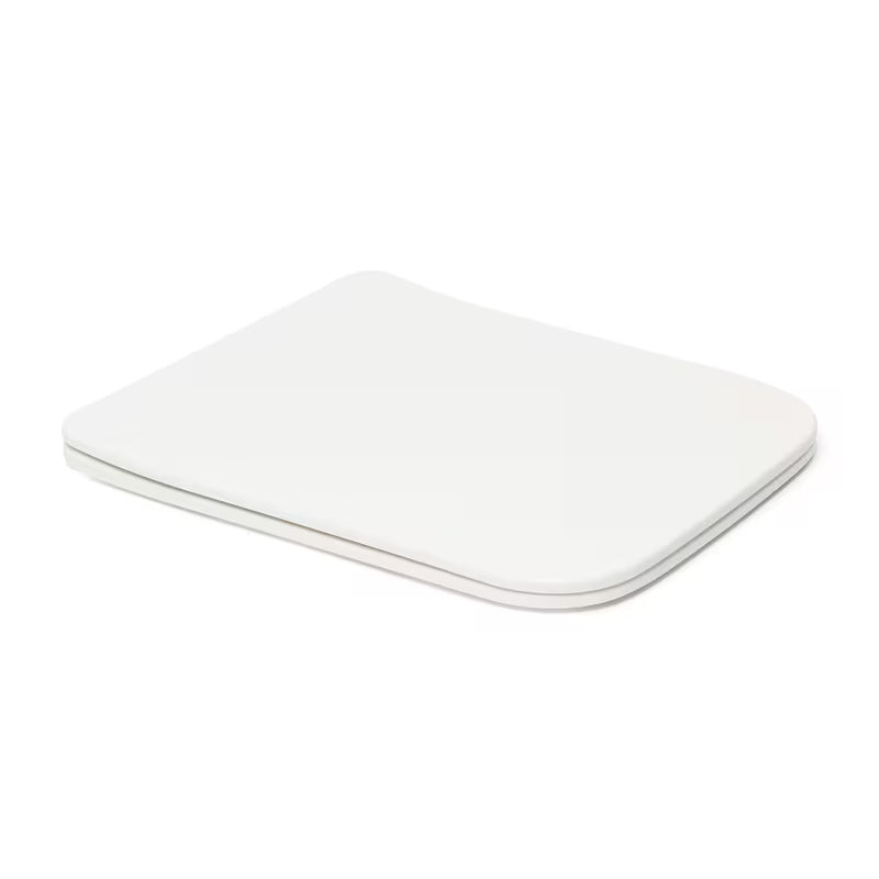 Bílé WC sedátko SAT Infinitio v hranatém designu se SoftClose a EasyLock