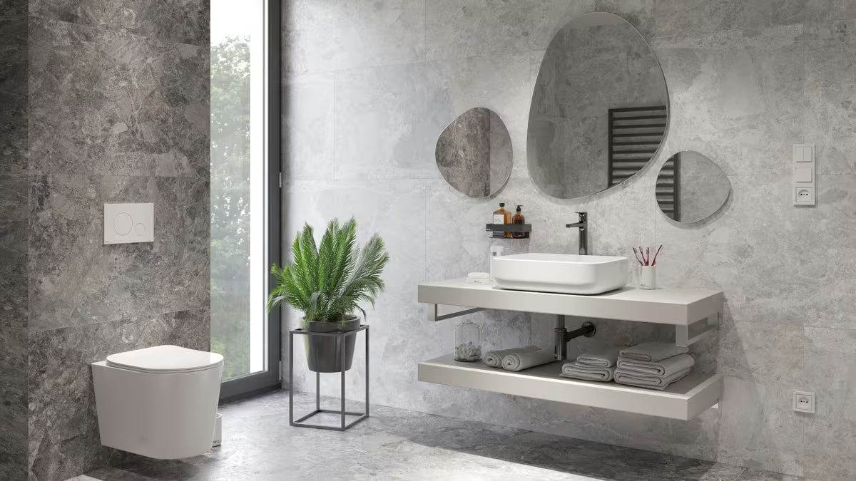 Viseći WC set SAT Infinitio s podžbuknim modulom, tipkom za ispiranje i sjedalom s soft Close