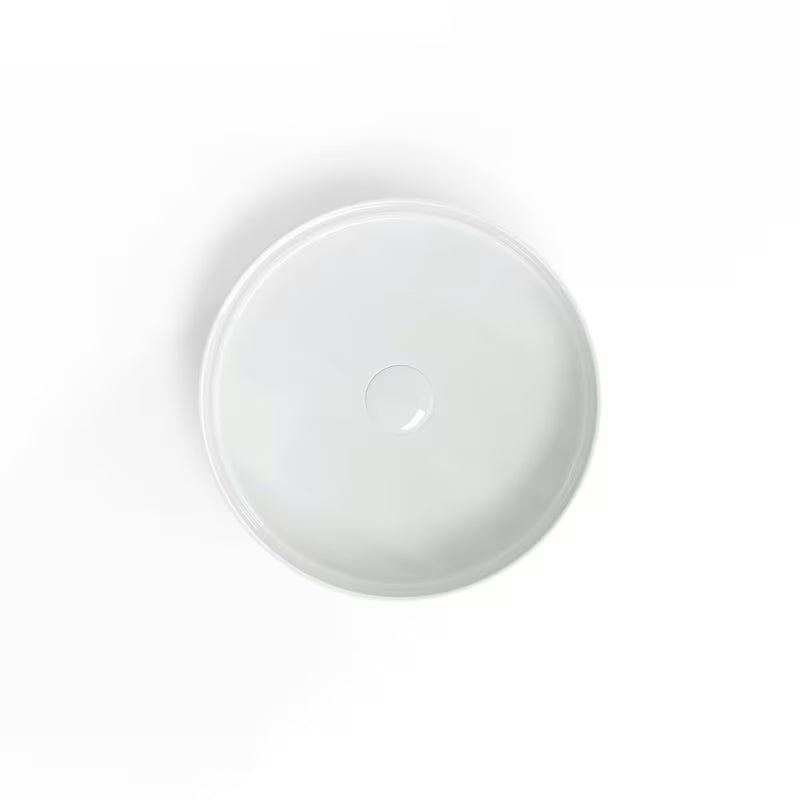 Bijeli keramički umivaonik na ploču SAT Infinitio 39 x 39 cm okruglog oblika bez preljeva