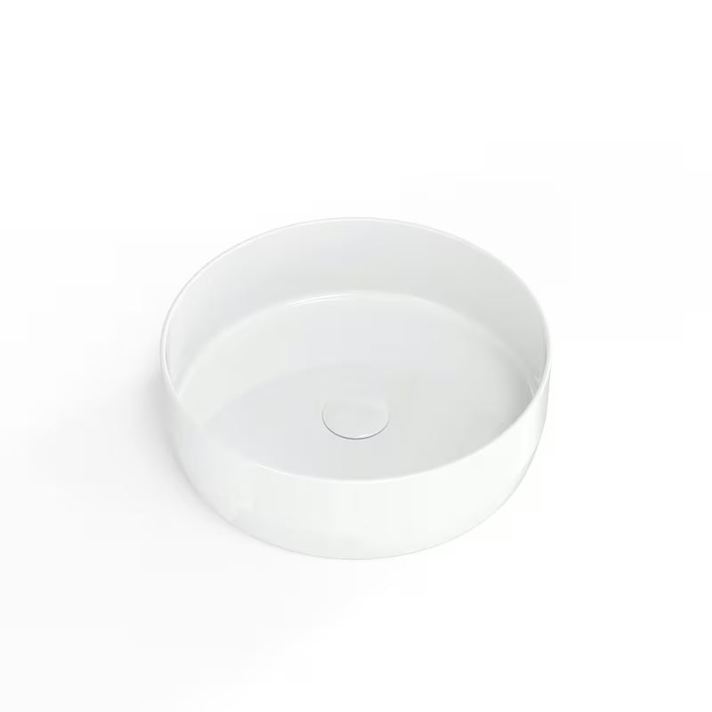 Bijeli keramički umivaonik na ploču SAT Infinitio 39 x 39 cm okruglog oblika bez preljeva