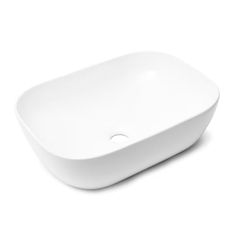 Sjajno bijeli keramički umivaonik na ploču SAT Infinitio bez preljeva dimenzija 45,5x32,5 cm.