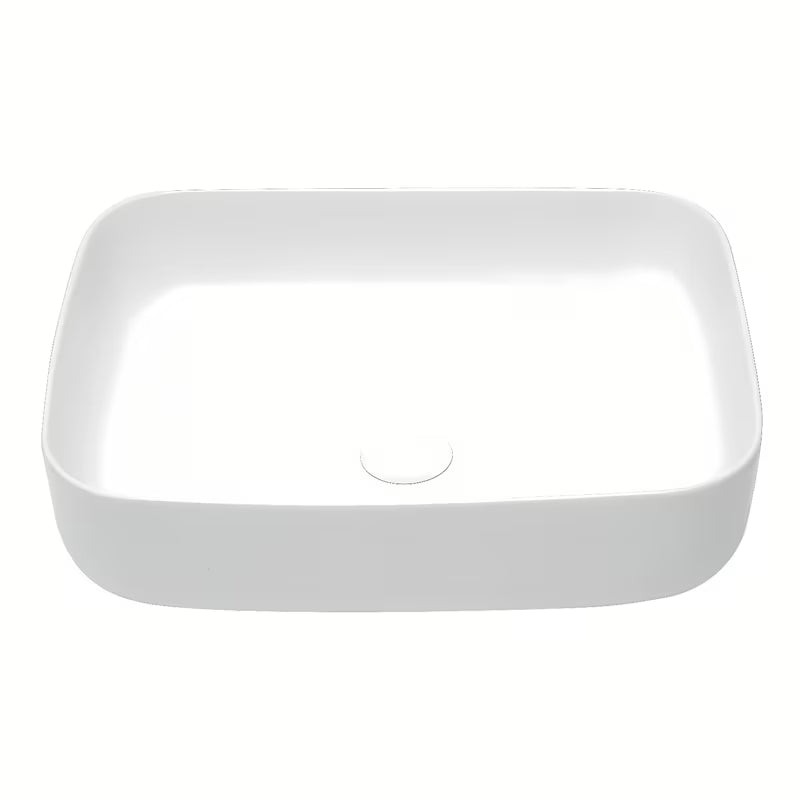 Mat bijeli tankostijeni umivaonik na ploču SAT Infinitio 50x39 cm bez preljeva