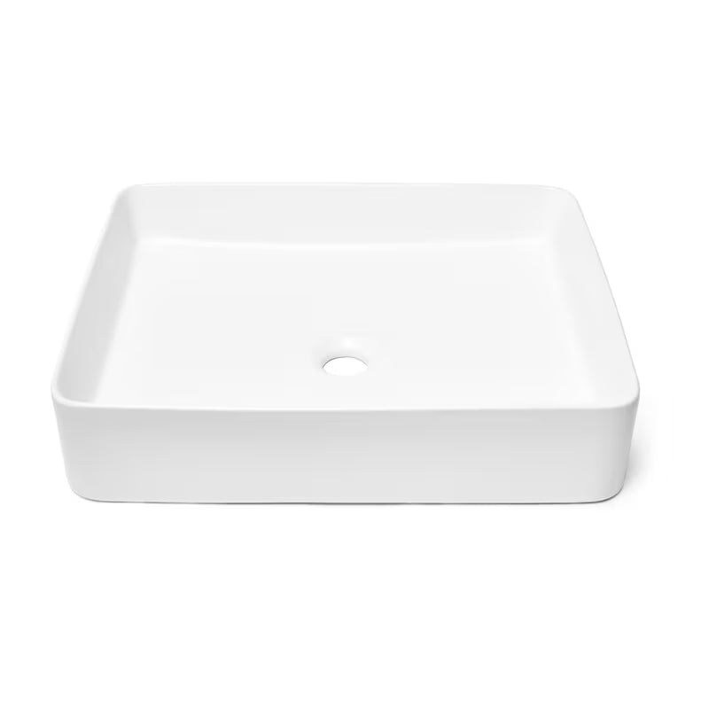 Mat bijeli keramički umivaonik na ploču SAT Infinitio 50x40 cm bez preljeva