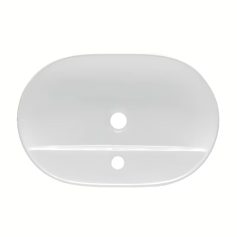 Bijeli keramički ovalni umivaonik na ploču SAT Infinitio 60 x 40 cm bez preljeva s otvorom za pro slavinu