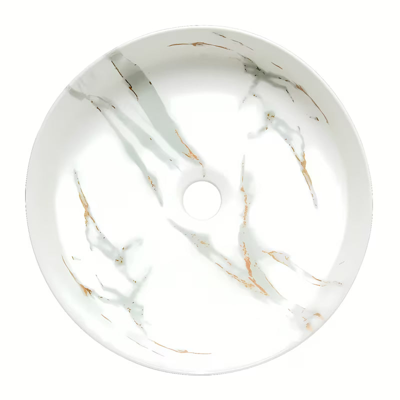 Mat umivaonik na ploču SAT Infinitio 39x39 cm u bijelom mramornom dizajnu bez preljeva