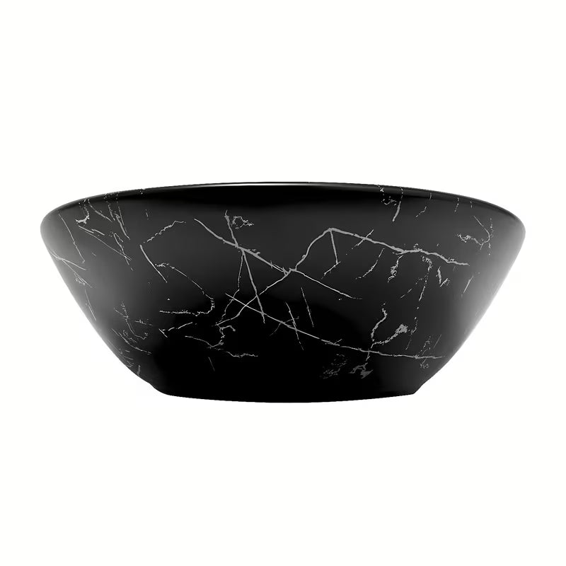 Umivaonik na ploču SAT Infinitio bez preljeva u crnom mat dekoru mramora 61,5x36 cm