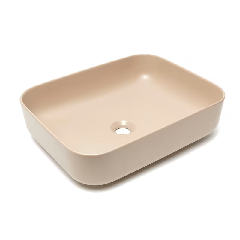 Mat smeđi keramički umivaonik na ploču SAT Infinitio bez preljeva, 50x39 cm