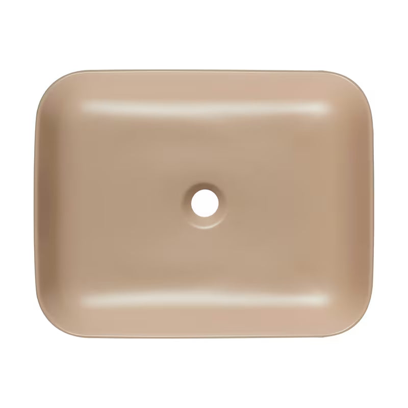 Mat smeđi keramički umivaonik na ploču SAT Infinitio bez preljeva, 50x39 cm