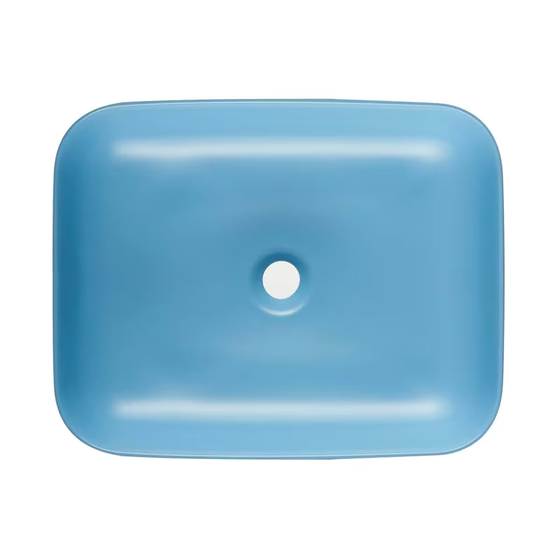 SAT Infinitio keramički umivaonik na ploču bez preljeva 50x39 cm u mat plavoj boji
