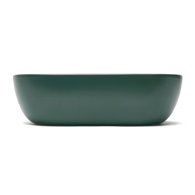 SAT Infinitio keramički umivaonik na ploču bez preljeva u tamnozelenoj mat boji, 45,5x32,5 cm.