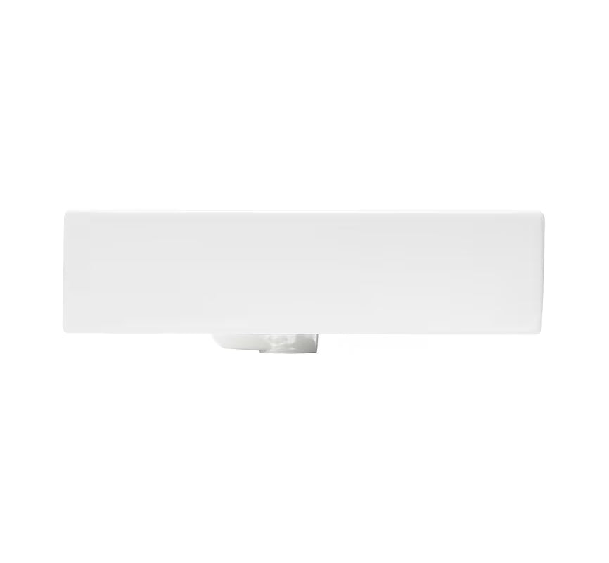 Bijeli keramički viseći umivaonik SAT Infinitio 60,5x46,5 cm s preljevom i otvorom pro slavinu u sredini.