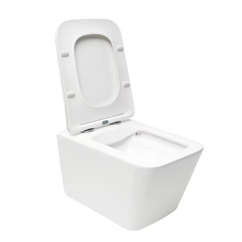 Bijeli viseća WC školjka SAT Infinitio pravokutnog oblika s wc daskom soft Close sa skrivenim pričvršćenjem