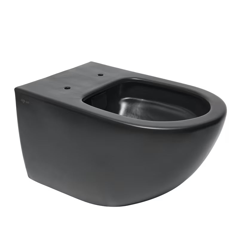 Viseća WC Školjka SAT Infinitio u crnoj mat izvedbi s bezrubnim ispiranjem Rim-Ex i sjedalom soft Close