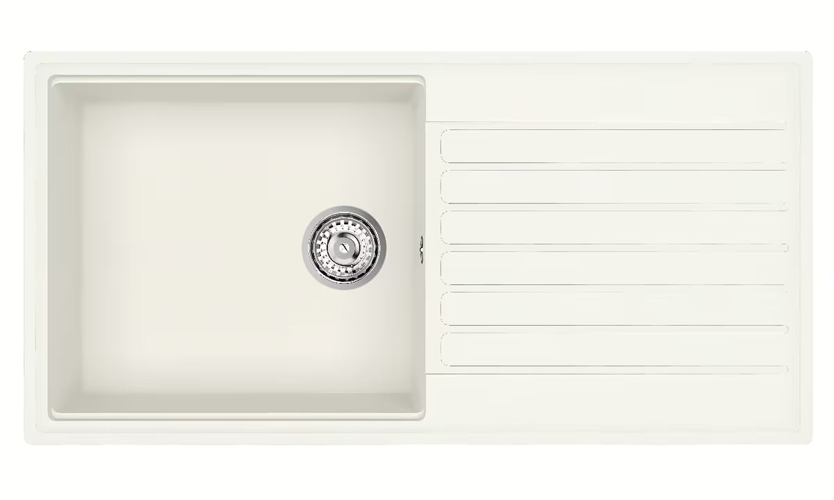 Bijeli granitni sudoper SAT s ocjeđivačem pro montaža na radnu ploču