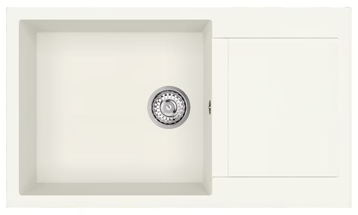 Bijeli granitni sudoper SAT s ocjeđivačem pro montaža na radnu ploču