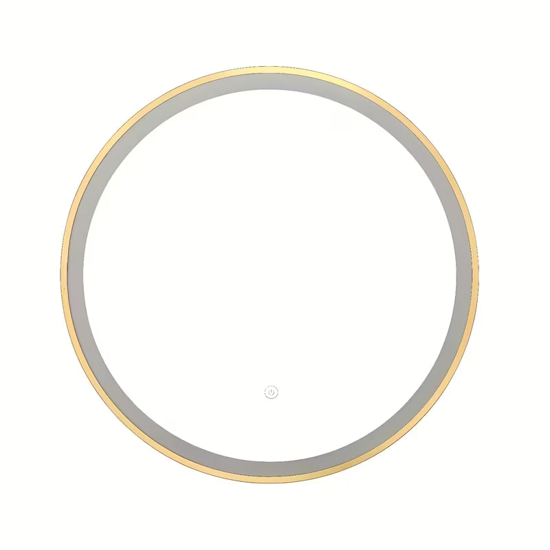 Okruglo LED ogledalo SAT u zlatnoj boji, promjera 60 cm, sa senzorom i sa zaštitom IP44.