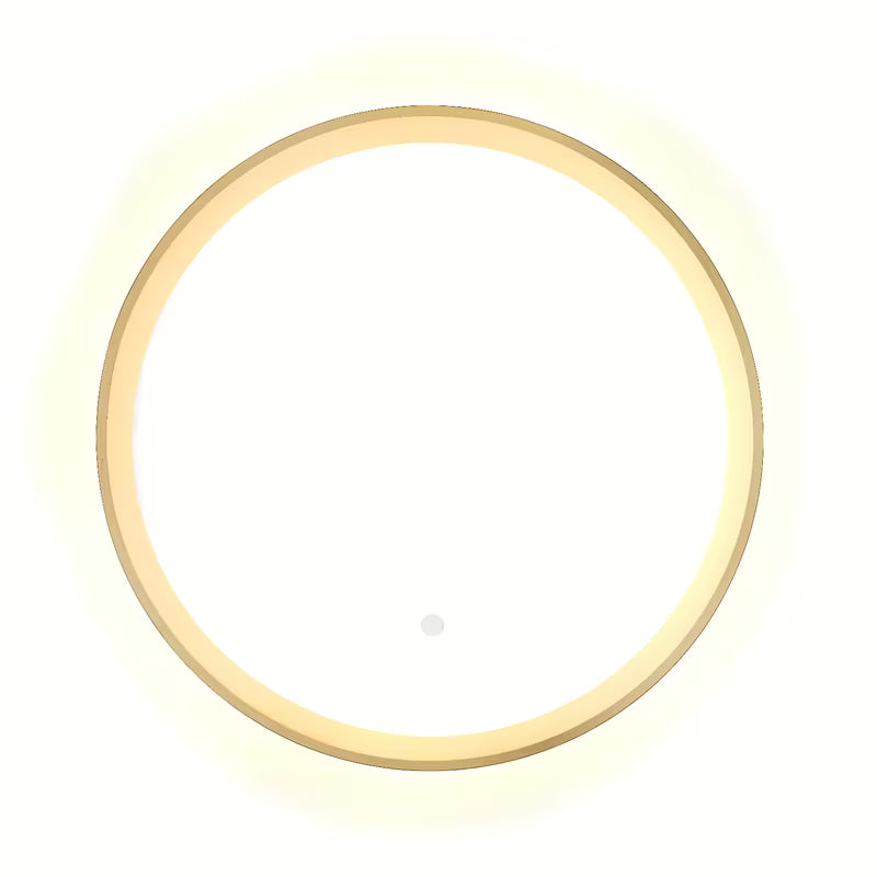 Okruglo LED ogledalo SAT u zlatnoj boji, promjera 60 cm, sa senzorom i sa zaštitom IP44.