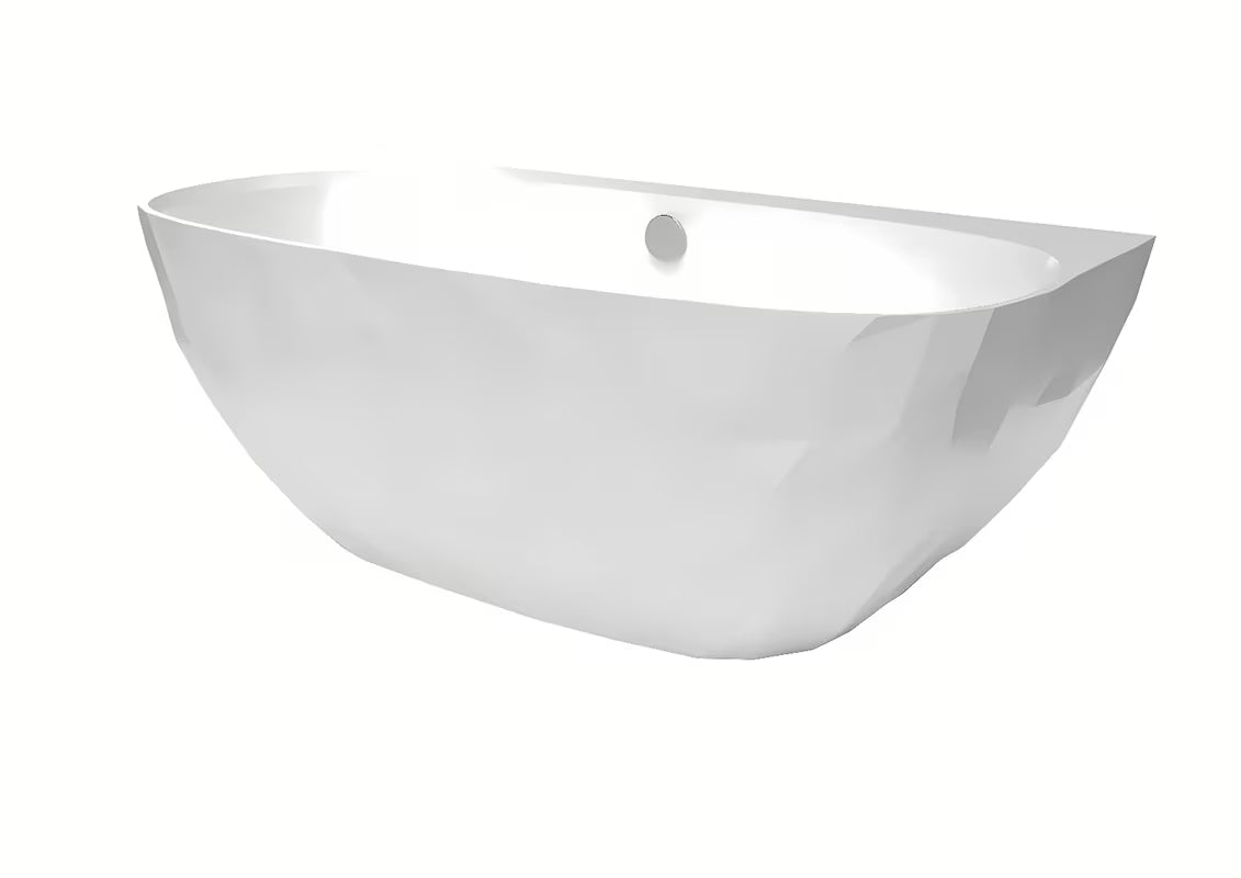 Samostojeća kada za zid SAT Meda 160x80 cm od lijevanog mramora, u lijevoj i desnoj izvedbi