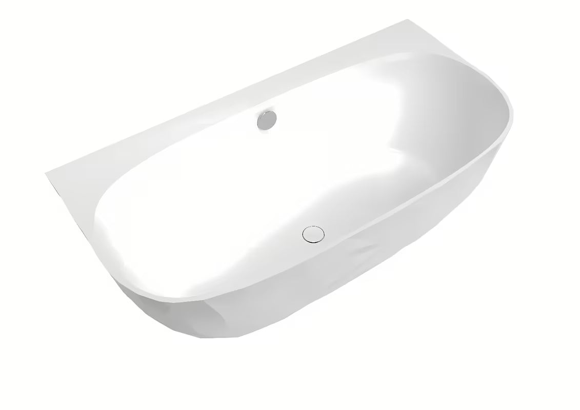 Samostojeća kada za zid SAT Meda 160x80 cm od lijevanog mramora, u lijevoj i desnoj izvedbi