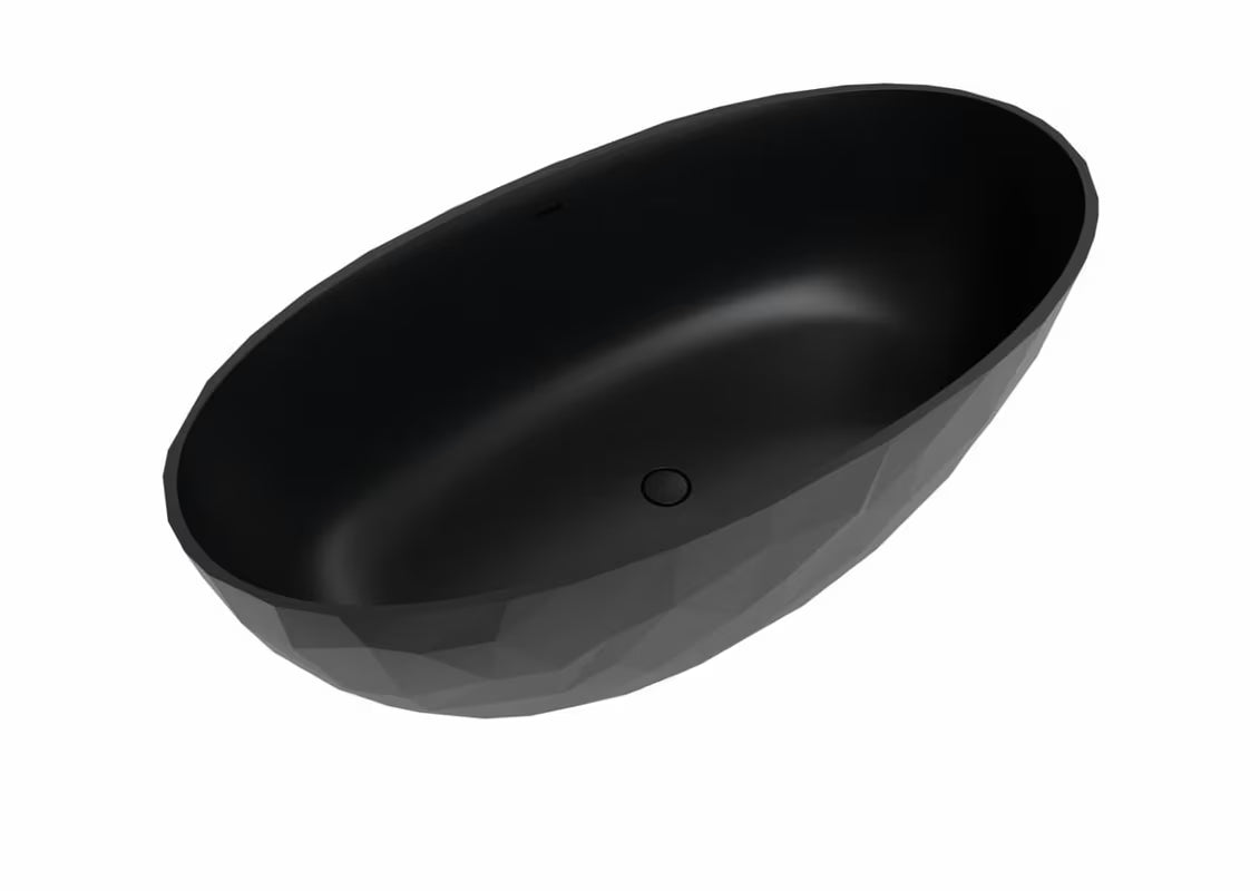 Samostojeći crna kada SAT Meda od lijevanog mramora u lijevoj i desnoj izvedbi.