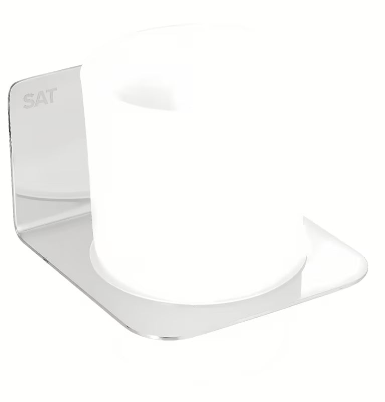 Kromirani držač čaša SAT Mood s mat staklom i četvrtastim dizajnom