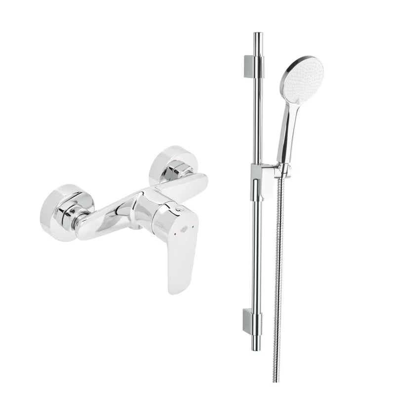 Tuš jednoručna baterija slavina SAT Mood u sjajnom kromu s kompletnim tuš setom