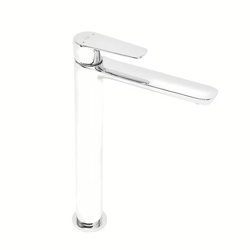 Visoka jednoručna baterija miješalica za umivaonik SAT Mood u sjajnoj krom izvedbi bez odvoda.