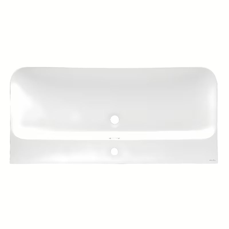 Namještajni keramički umivaonik SAT Fusion 100,6x46,3 cm u mat bijeloj boji s otvorom pro slavinu u sredini.