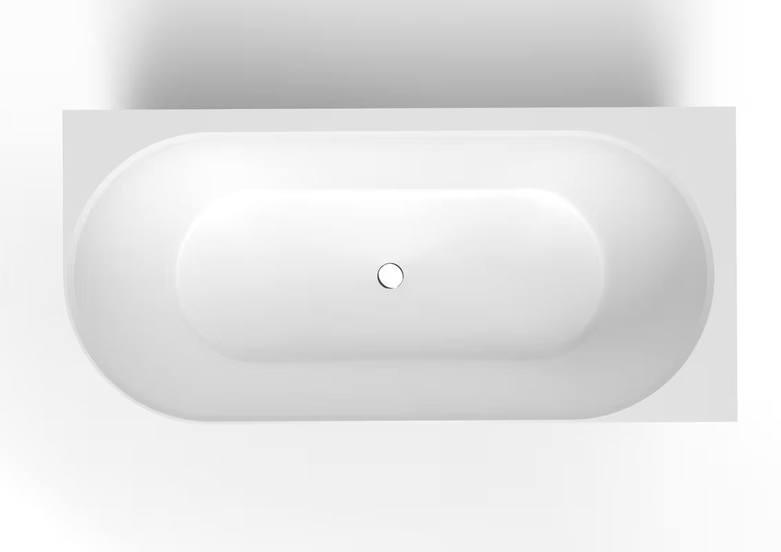 Samostojeći desna kada SAT Nelly 175x82 cm od lijevanog mramora u bijeloj boji