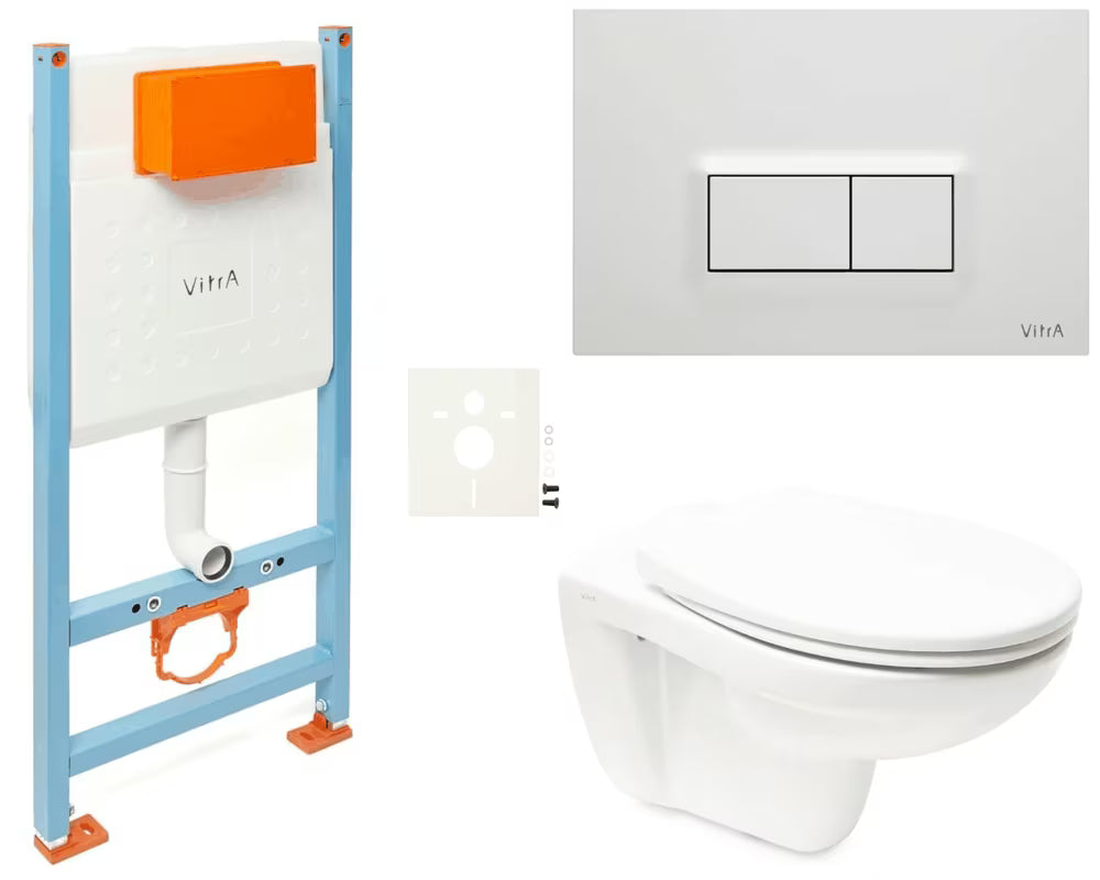 Viseći WC set vitra Normus u bijeloj boji s Rimless tehnologijom i sjedalom soft Close