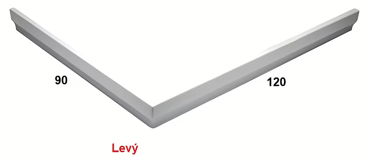 Bijela lijeva akrilna obloga za tuš kadu SAT Limnew pro za uredan završetak tuš kabine.