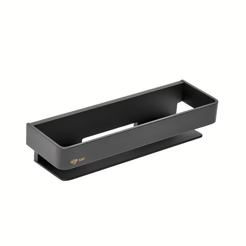 Masivna mesingana zidna polica SAT u mat crnoj izvedbi za tuševi i kupaonicu.