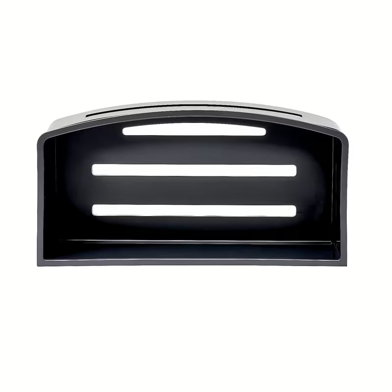 Kupaonska polica SAT od nehrđajućeg čelika u mat crnoj boji s uklonjivim crnim plastičnim umetkom