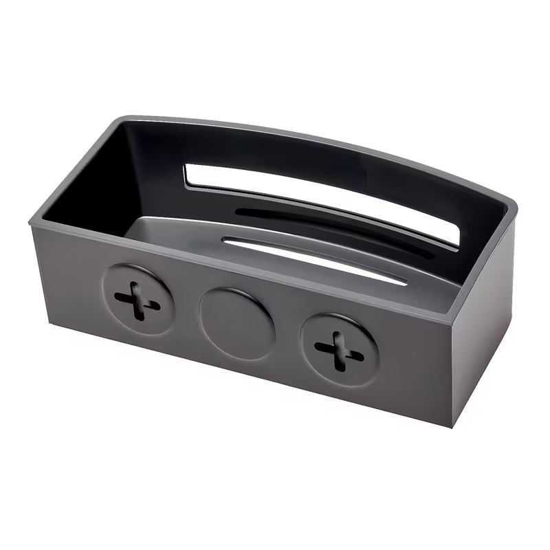 Kupaonska polica SAT od nehrđajućeg čelika u mat crnoj boji s uklonjivim crnim plastičnim umetkom