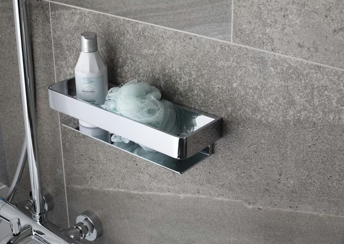 Kromirana zidna polica SAT Chrome od masivnog mesinga za tuševi i kupaonicu