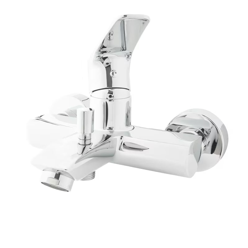 Kromirana zidna jednoručna baterija miješalica za kadu SAT Project s razmakom 150 mm