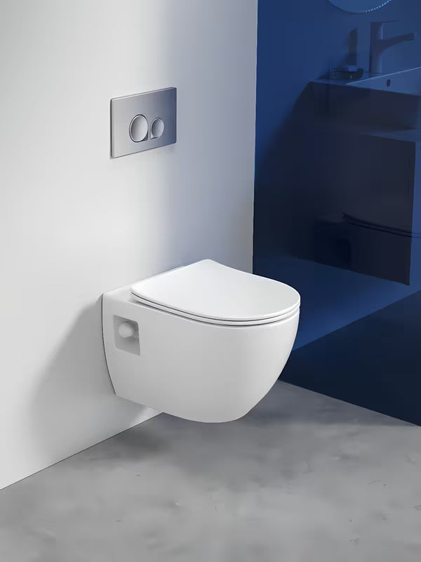 Viseća WC Školjka SAT Project u sjajnoj bijeloj boji s wc daskom soft Close i otvorenim ispiranjem