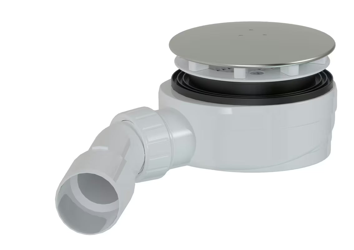 SAT Project tuš-kadni sifon s pokrovnim čepom od nehrđajućeg čelika i gravitacijskom klapnom pro suhi sifon