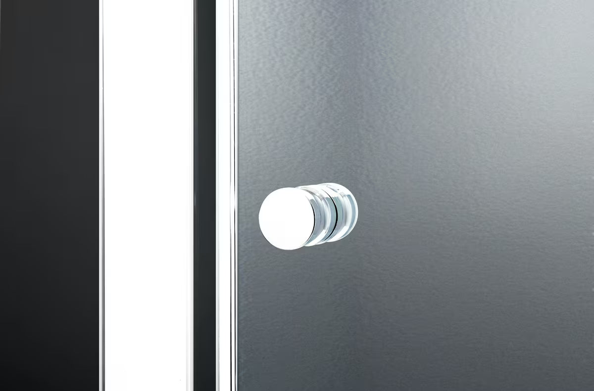 Polukružna tuš kabina SAT Project 80x80 cm s bijelim profilima i neprozirnim staklom chinchilla