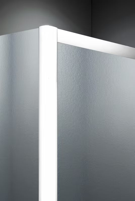 Polukružna tuš kabina SAT Project 90x90 cm s bijelim profilima i neprozirnim staklom chinchilla