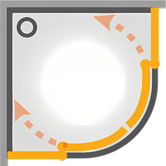 Polukružna tuš kabina SAT Project 90x90 cm s bijelim profilima i neprozirnim staklom chinchilla