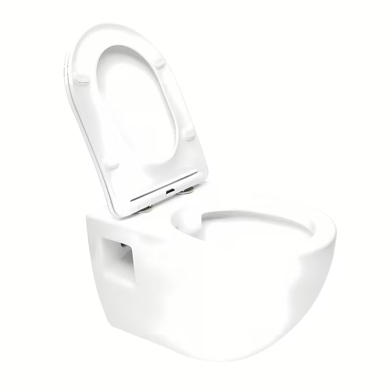 Viseća WC Školjka SAT Project u sjajnoj bijeloj boji s wc daskom soft Close i otvorenim ispiranjem