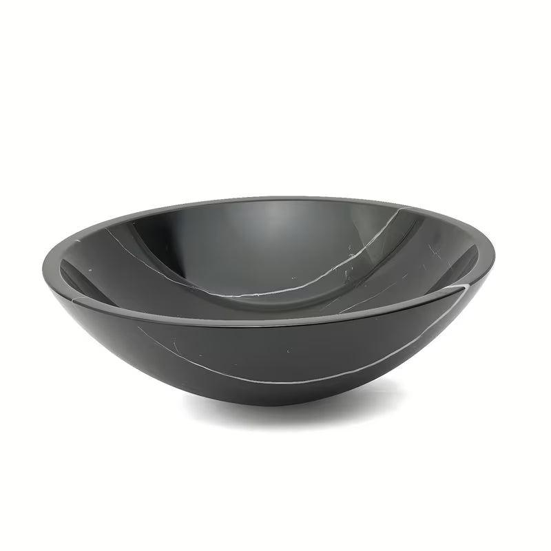 Umivaonik na ploču SAT Purity od pravog crnog mramora dimenzija 43 x 43 cm bez preljeva.