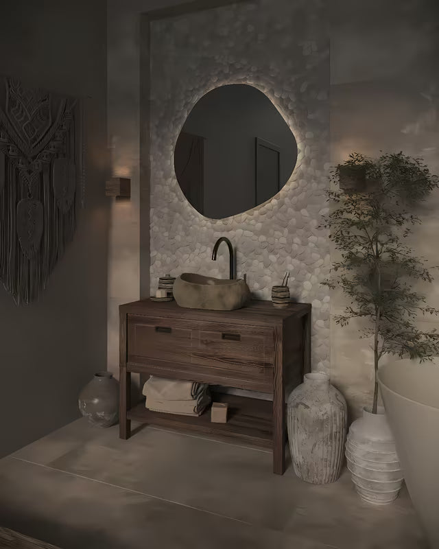 Umivaonik na ploču SAT Purity od prirodnog riječnog kamena bez preljeva