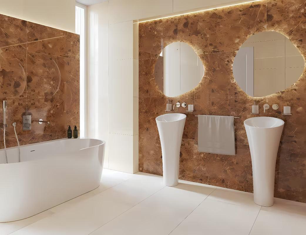 Asimetrično kupaonsko ogledalo SAT Purity 80x80 cm s LED osvjetljenjem i sa senzorom na dodir